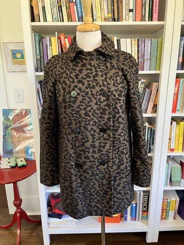 Leopard zara basic coat - coat, euc